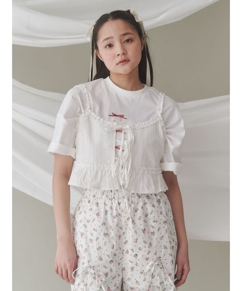 merry jenny(メリージェニー)の「twinkle flower bustier(シャツ/ブラウス・レディース・アイボリー/ブラック・FREE)」の9枚目の写真