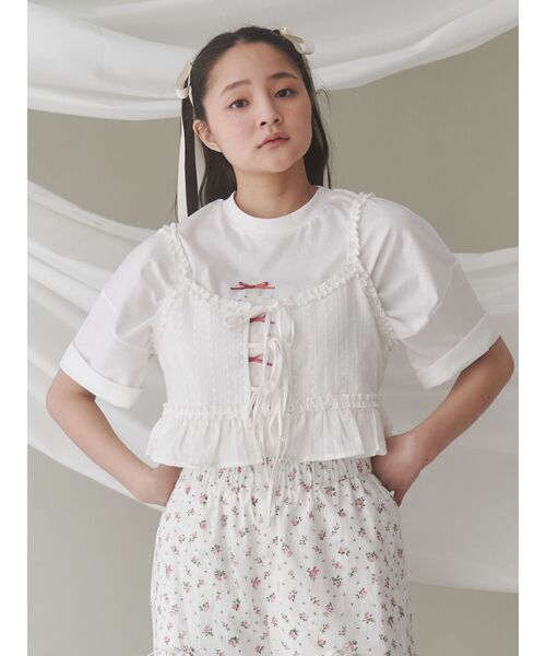 merry jenny(メリージェニー)の「twinkle flower bustier(シャツ/ブラウス・レディース・アイボリー/ブラック・FREE)」の8枚目の写真