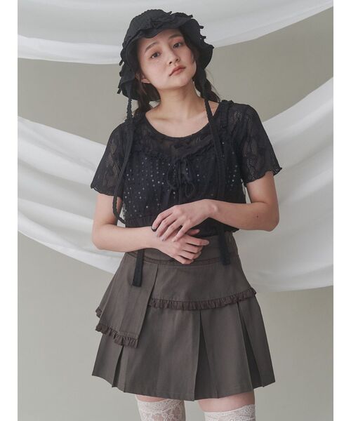 merry jenny(メリージェニー)の「twinkle flower bustier(シャツ/ブラウス・レディース・アイボリー/ブラック・FREE)」の4枚目の写真