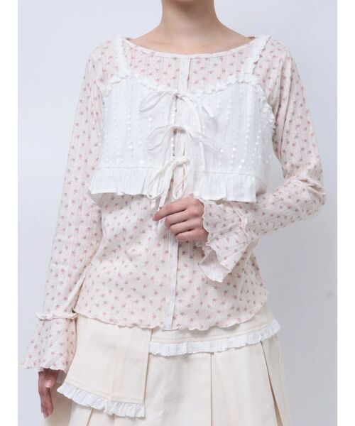 merry jenny(メリージェニー)の「twinkle flower bustier(シャツ/ブラウス・レディース・アイボリー/ブラック・FREE)」の13枚目の写真