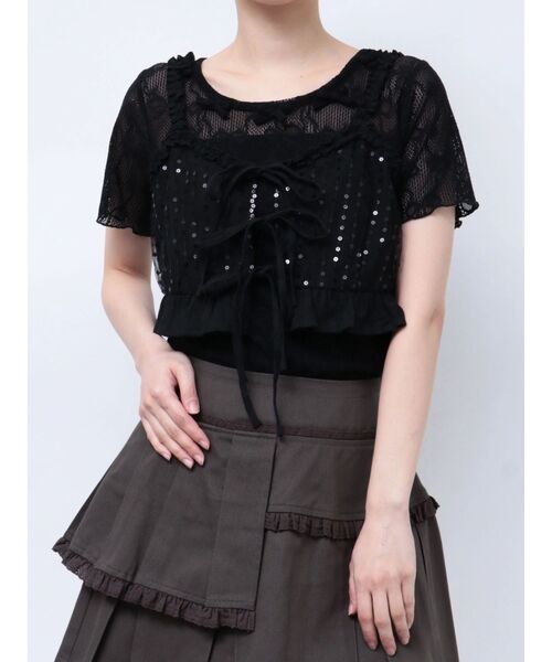 merry jenny(メリージェニー)の「twinkle flower bustier(シャツ/ブラウス・レディース・アイボリー/ブラック・FREE)」の12枚目の写真