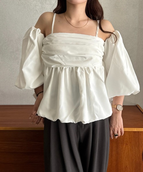 efill（エフィル）の「スリーブ バルーン オフショルダー ブラウス（シャツ/ブラウス・レディース・ホワイト・FREE）」の19枚目の写真