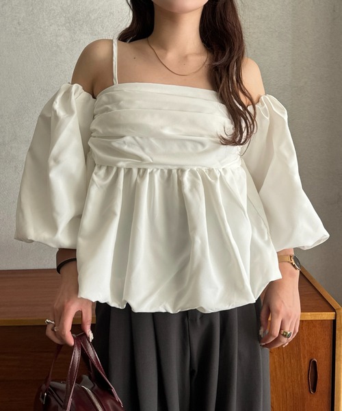 efill（エフィル）の「スリーブ バルーン オフショルダー ブラウス（シャツ/ブラウス・レディース・ホワイト・FREE）」の11枚目の写真