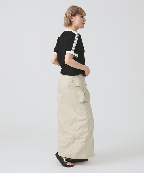 FRED PERRY(フレッドペリー)の「FRED PERRY / TAPED RINGER T-SHIRT(Tシャツ/カットソー・レディース・ブラック/サックスブルー/ホワイト・SMALL)」の5枚目の写真