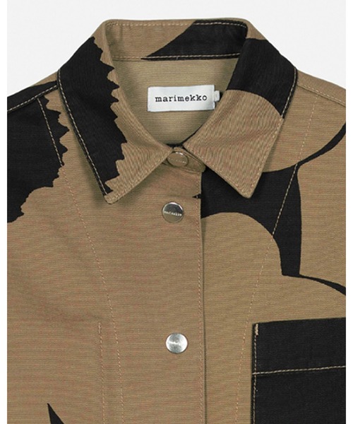 marimekko◆長袖シャツ/36/コットン/BRW/総柄 marimekko（マリメッコ）の「Unikko / Kiertorata cotton shirt