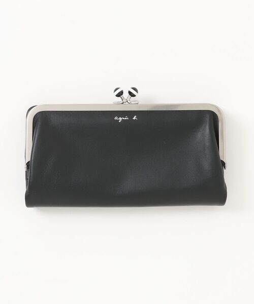agnès b. ブラック プレッションウォレット Ｌ字ファスナー agnes b. - 美品 アニエスベー L字ファスナー スタッズ 財布