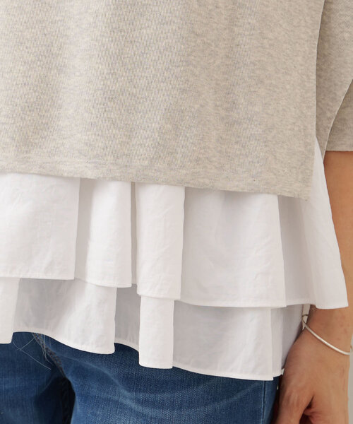 BEARDSLEY（ビアズリー）の「ボーダーショートポンチョ（ニット/セーター・レディース・ネイビー/グレー・FREE）」の20枚目の写真