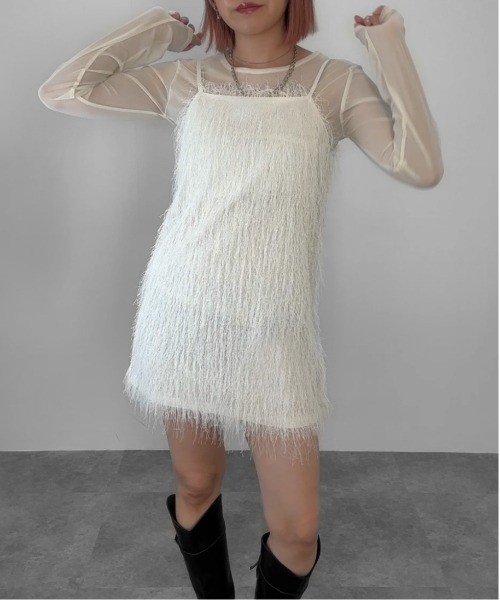 jiasecond.(ジアセカンド)の「【jiasecond.】リボン刺繍シアープルオーバー / トップス カットソー シースルーメッシュ クルーネック 長袖 レイヤード ブラック チャコール アイボリー ZOZOTOWN限定(Tシャツ/カットソー・レディース・ブラック/アイボリー/チャコールグレー・FREE)」の7枚目の写真