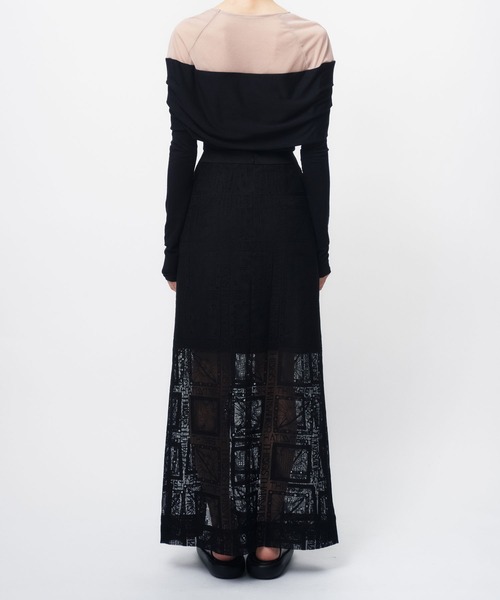 THINGS THAT MATTER(シングス ザット マター)の「PRETENSE OFF-SHOULDER TOPS / プリテンスオフショルダートップス(Tシャツ/カットソー・レディース・グレー/ブラック・FREE)」の10枚目の写真
