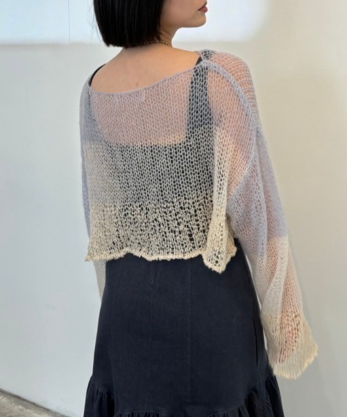 セール】crochet border cropped knit（ニット/セーター