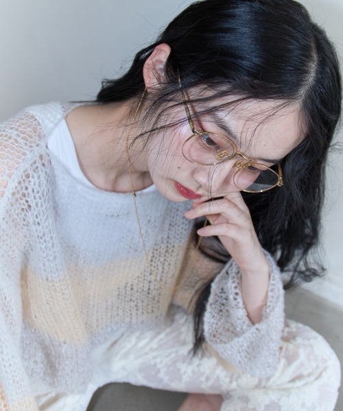 HONEY MI HONEY（ハニーミーハニー）の「crochet border cropped knit（ニット/セーター・レディース・サックスブルー/グレー/ベージュ・FREE）」の16枚目の写真