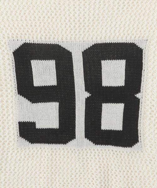 WEGO(ウィゴー)の「WEGO/ナンバリングメッシュショートニット(ニット/セーター・レディース・レッド/ブラック・FREE)」の21枚目の写真