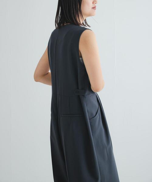 セール】Uネックタックオールインワン（サロペット/オーバーオール