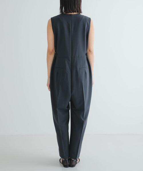 セール】Uネックタックオールインワン（サロペット/オーバーオール