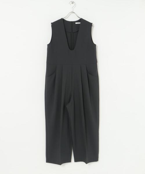セール】Uネックタックオールインワン（サロペット/オーバーオール