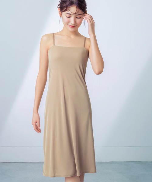 WING（ウイング）の「「シンクロブラワンピ」　カップ付きワンピース（インナーウェア/肌着・レディース・ブラック/チャコール/ブラウン・M/L/LL）」の3枚目の写真