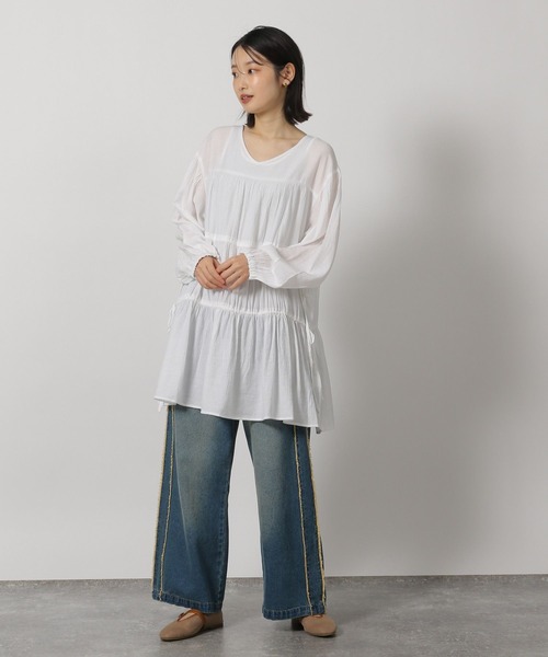 LAKOLE（ラコレ）の「2WAYドロストチュニック / 321405（チュニック・レディース・ミント/ブラック/オフホワイト・FREE）」の7枚目の写真