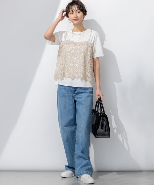 好評につき新色追加/汗じみ防止】エンブロイダリージャージー レース