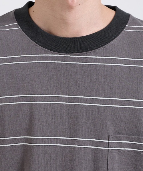 Perushu(ペルーシュ)の「2way border long tshirt 2way ボーダーロンT(Tシャツ/カットソー・メンズ・ベージュ/ブルー/チャコールグレー・LARGE/MEDIUM)」の19枚目の写真