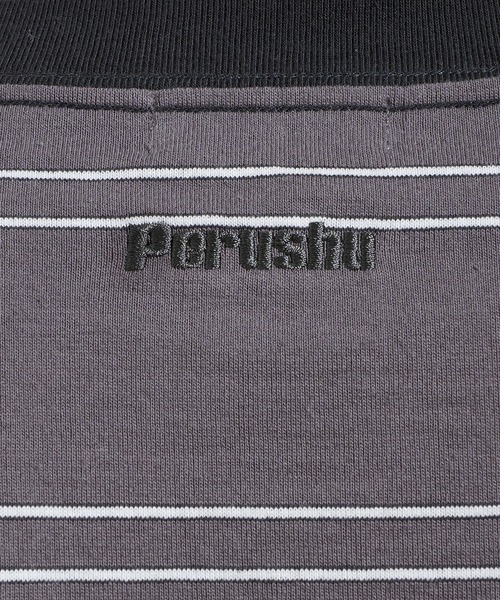 Perushu(ペルーシュ)の「2way border long tshirt 2way ボーダーロンT(Tシャツ/カットソー・メンズ・ベージュ/ブルー/チャコールグレー・LARGE/MEDIUM)」の22枚目の写真