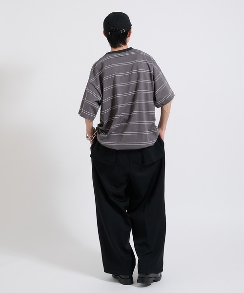 Perushu(ペルーシュ)の「2way border long tshirt 2way ボーダーロンT(Tシャツ/カットソー・メンズ・ベージュ/ブルー/チャコールグレー・LARGE/MEDIUM)」の16枚目の写真