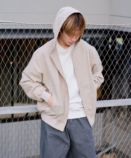 WHIMSIC チェックジップフーディシャツ セール】【WHIMSIC】チェックジップフーディシャツ（その他