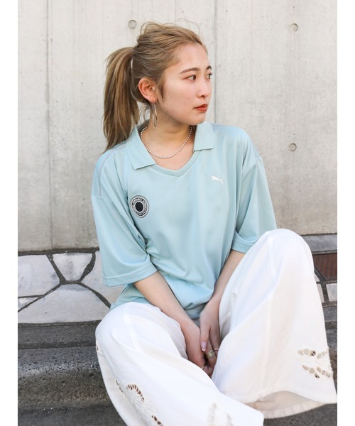 PUMA(プーマ)の「PUMA UNGRID FOOTBALL SHIRTS(シャツ/ブラウス・レディース・ブルー・FREE)」の9枚目の写真