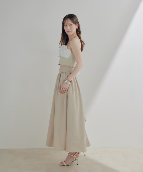 超美品♡ エポカ フレアスカート ベージュ 40 レディース 高級感 EPOCA - EPOCA エポカ フレア スカート size40/ライトベージュ