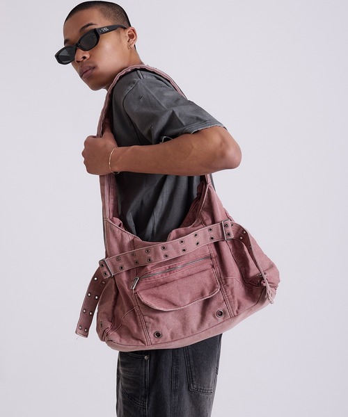 ANDER HUNK（アンダーハンク）の「Overdyed Denim Bag/オーバーダイデニムバッグ（ショルダーバッグ・メンズ・バーガンディー/ブラック・FREE）」の9枚目の写真