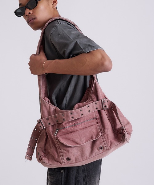 ANDER HUNK（アンダーハンク）の「Overdyed Denim Bag/オーバーダイデニムバッグ（ショルダーバッグ・メンズ・バーガンディー/ブラック・FREE）」の21枚目の写真