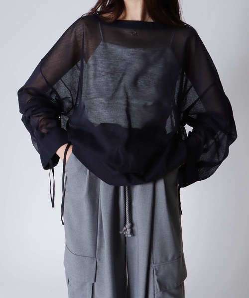 DRESSLAVE(ドレスレイブ)の「ALLONGE sheer string sleeve pull(シアーストリングスリーブプルオーバー)(ニット/セーター・レディース・イエロー/ホワイト/グレー/ブルー/レッド/ネイビー・38)」の3枚目の写真