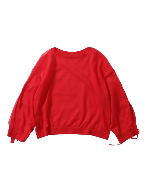 DRESSLAVE(ドレスレイブ)の「ALLONGE sheer string sleeve pull(シアーストリングスリーブプルオーバー)(ニット/セーター・レディース・イエロー/ホワイト/グレー/ブルー/レッド/ネイビー・38)」の6枚目の写真