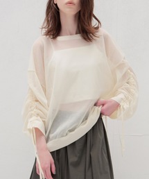 DRESSLAVE（ドレスレイブ）の「ALLONGE sheer string sleeve pull(シアーストリングスリーブプルオーバー)（ニット/セーター）」