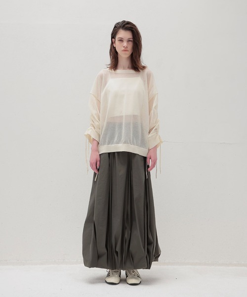 DRESSLAVE(ドレスレイブ)の「ALLONGE sheer string sleeve pull(シアーストリングスリーブプルオーバー)(ニット/セーター・レディース・イエロー/ホワイト/グレー/ブルー/レッド/ネイビー・38)」の8枚目の写真