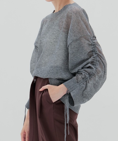 DRESSLAVE(ドレスレイブ)の「ALLONGE sheer string sleeve pull(シアーストリングスリーブプルオーバー)(ニット/セーター・レディース・イエロー/ホワイト/グレー/ブルー/レッド/ネイビー・38)」の12枚目の写真