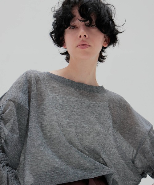 DRESSLAVE(ドレスレイブ)の「ALLONGE sheer string sleeve pull(シアーストリングスリーブプルオーバー)(ニット/セーター・レディース・イエロー/ホワイト/グレー/ブルー/レッド/ネイビー・38)」の14枚目の写真