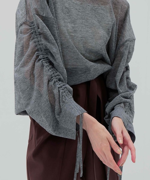 DRESSLAVE(ドレスレイブ)の「ALLONGE sheer string sleeve pull(シアーストリングスリーブプルオーバー)(ニット/セーター・レディース・イエロー/ホワイト/グレー/ブルー/レッド/ネイビー・38)」の15枚目の写真