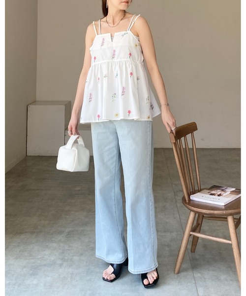 ⇒ ハンドメイド ｜ お花ビスチェ モチーフ編み 白 ×黄色 - メルカリ