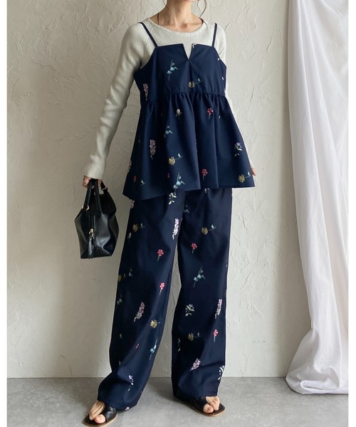 2wayフラワープリントビスチェ【25SS完売品】 セール】花柄フラワープリントキャミソールビスチェ＆パンツ
