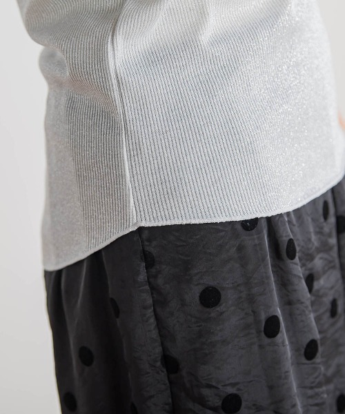 Droite lautreamont（ドロワットロートレアモン）の「ラメリブタンク≪手洗い可能≫（キャミソール・レディース・オフホワイト/ブラック/ライトグレー・M）」の15枚目の写真