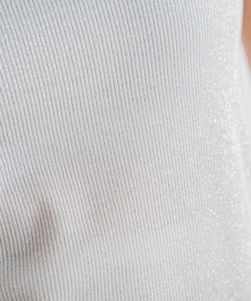 Droite lautreamont（ドロワットロートレアモン）の「ラメリブタンク≪手洗い可能≫（キャミソール・レディース・オフホワイト/ブラック/ライトグレー・M）」の17枚目の写真