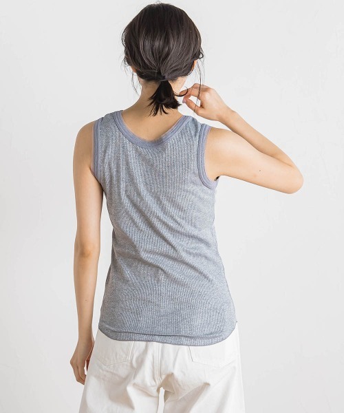 Droite lautreamont（ドロワットロートレアモン）の「ラメリブタンク≪手洗い可能≫（キャミソール・レディース・オフホワイト/ブラック/ライトグレー・M）」の22枚目の写真