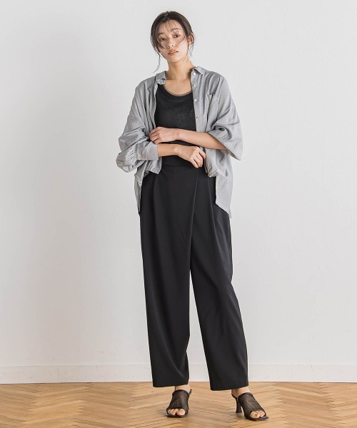 Droite lautreamont（ドロワットロートレアモン）の「ラメリブタンク≪手洗い可能≫（キャミソール・レディース・オフホワイト/ブラック/ライトグレー・M）」の9枚目の写真