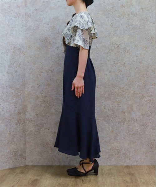 axes femme（アクシーズファム）の「ハイウエストドッキングワンピース（ワンピース・レディース・グレイッシュベージュ/ブラック/ネイビー/ワイン・FREE）」の6枚目の写真
