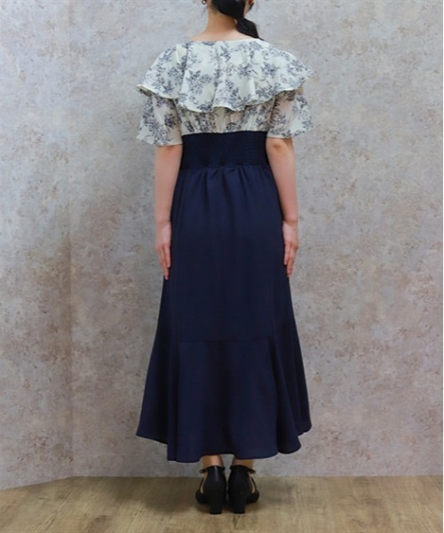 axes femme（アクシーズファム）の「ハイウエストドッキングワンピース（ワンピース・レディース・グレイッシュベージュ/ブラック/ネイビー/ワイン・FREE）」の7枚目の写真