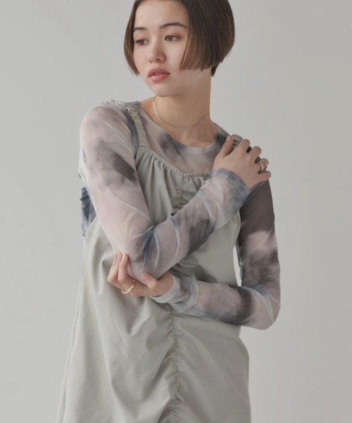 full/fill.(フルフィル)の「タイダイシアートップス(Tシャツ/カットソー・レディース・アイボリー/グレー・FREE)」の1枚目の写真