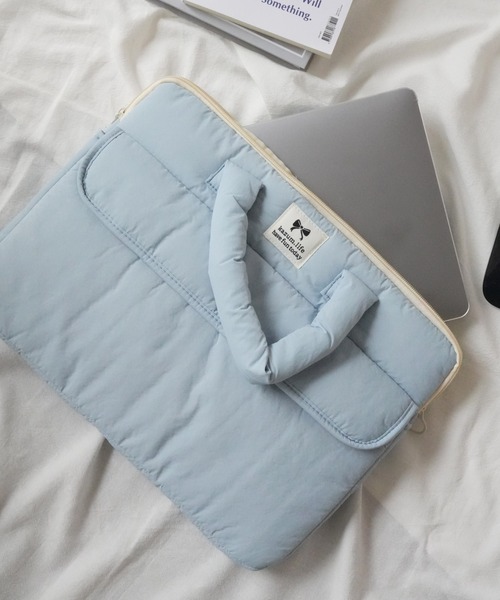 Sowel.(ソエル)の「【 Sowel. / ソエル 】 持ち手付き キルティング PC&タブレットケース #(PC・タブレットケース・レディース・ブラック/ライトブルー/ホワイト・FREE)」の6枚目の写真