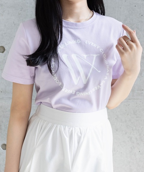 clear（クリア）の「サークルロゴプリントTシャツ[着回し抜群 大人 カジュアル]≪2025SS新作≫（Tシャツ/カットソー・レディース・ミント/ラベンダー/オフホワイト/ブラック・F）」の4枚目の写真