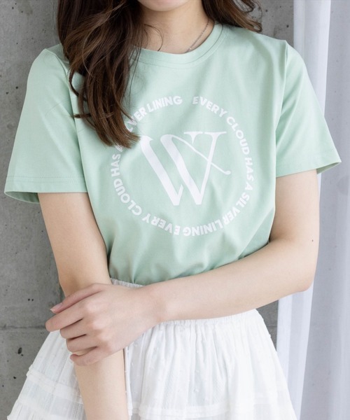 clear（クリア）の「サークルロゴプリントTシャツ[着回し抜群 大人 カジュアル]≪2025SS新作≫（Tシャツ/カットソー・レディース・ミント/ラベンダー/オフホワイト/ブラック・F）」の3枚目の写真