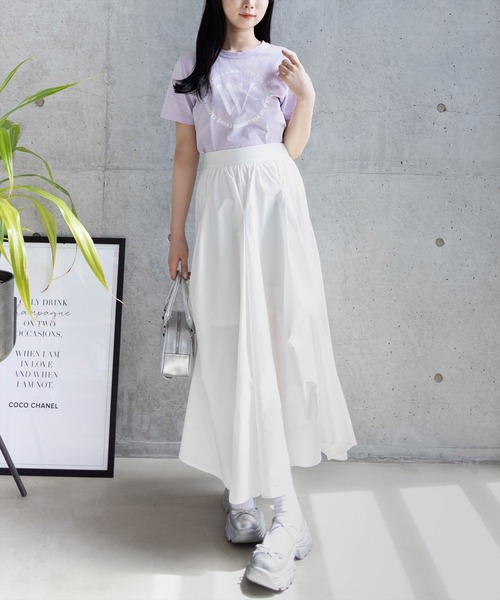 clear（クリア）の「サークルロゴプリントTシャツ[着回し抜群 大人 カジュアル]≪2025SS新作≫（Tシャツ/カットソー・レディース・ミント/ラベンダー/オフホワイト/ブラック・F）」の5枚目の写真